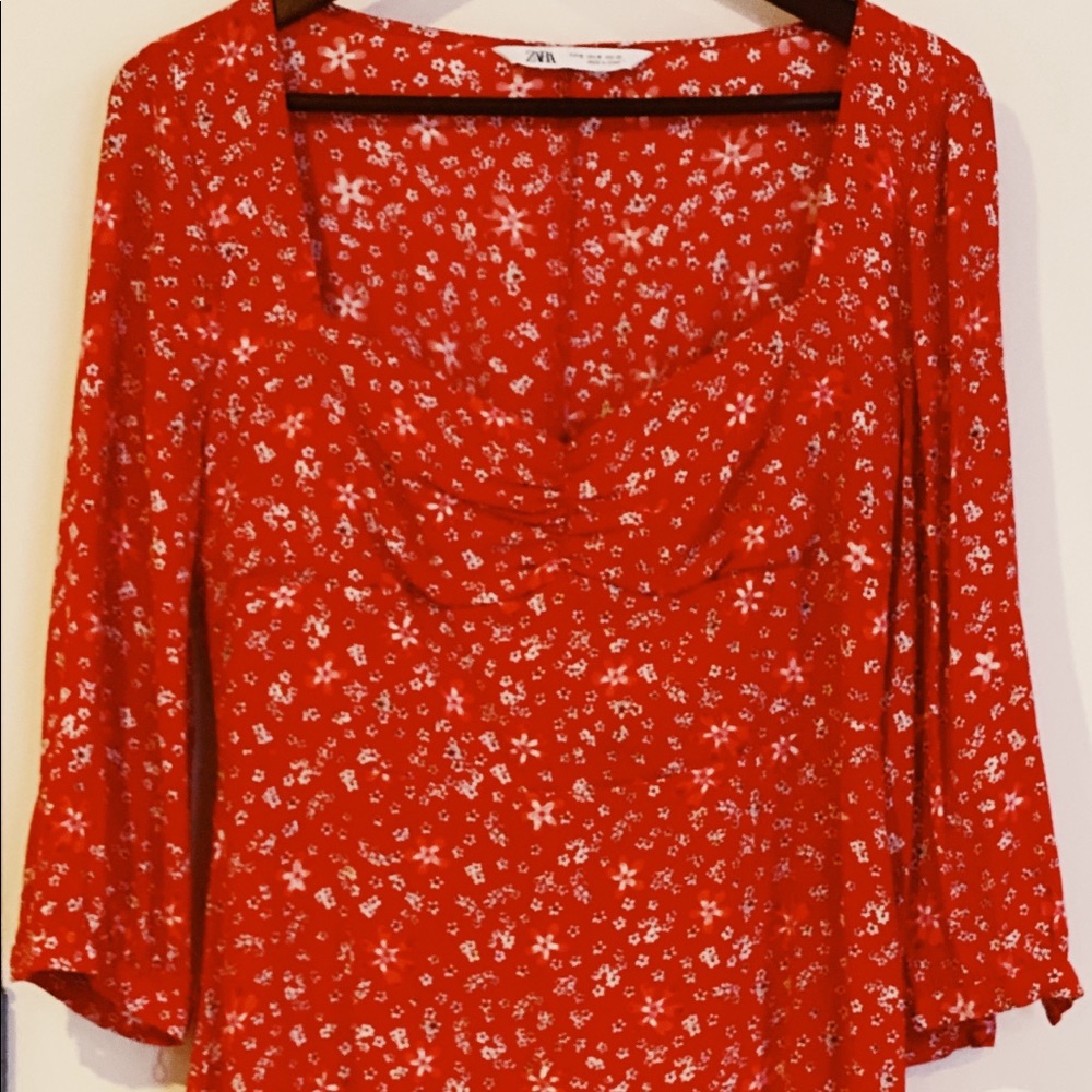 Zara floral red short dress - Picture 3 of 3